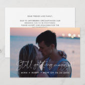 Minimalistische nog steeds trouwende bruiloft upda aankondiging (Voorkant / Achterkant)