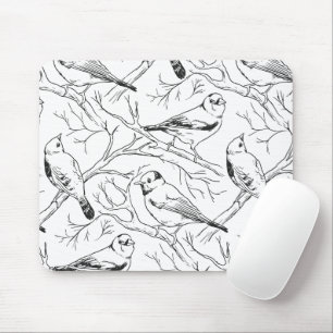 Minimalistische Noord-Amerikaanse Vogels Lijnkunst Muismat