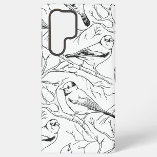 Minimalistische Noord-Amerikaanse Vogels Lijnkunst Samsung Galaxy Hoesje
