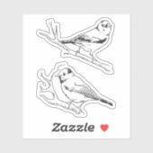 Minimalistische Noord-Amerikaanse Vogels Lijnkunst Sticker (Vel)
