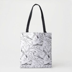 Minimalistische Noord-Amerikaanse Vogels Lijnkunst Tote Bag