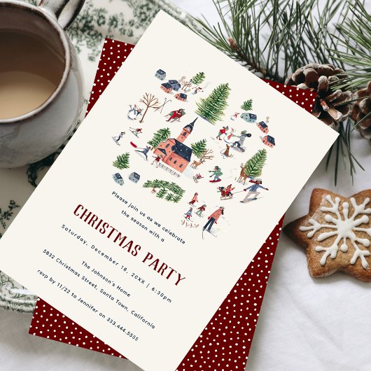 Minimalistische Noordse kerstfeest uitnodiging