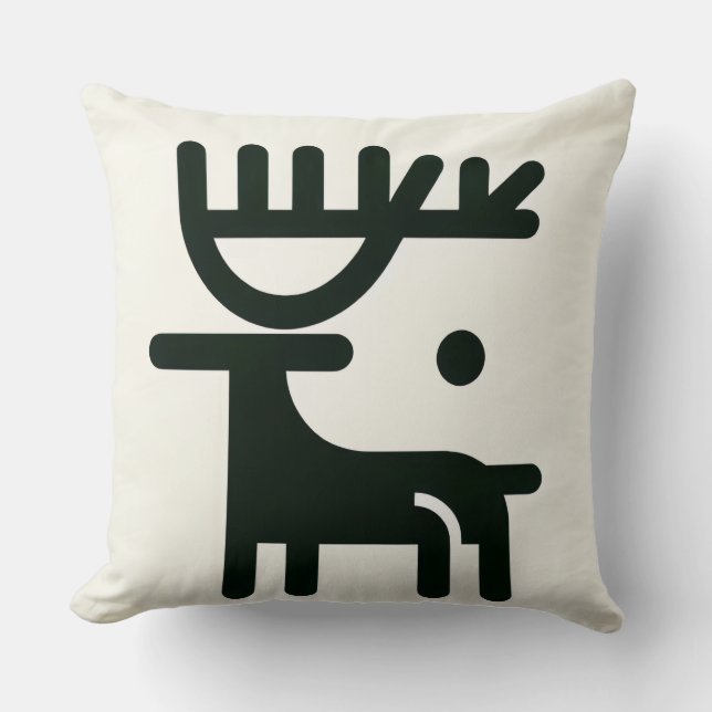 Minimalistische Noordse rendier  Kussen (Voorkant)
