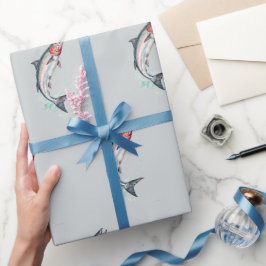Minimalistische Noorse Zalm Cadeaupapier Rol
