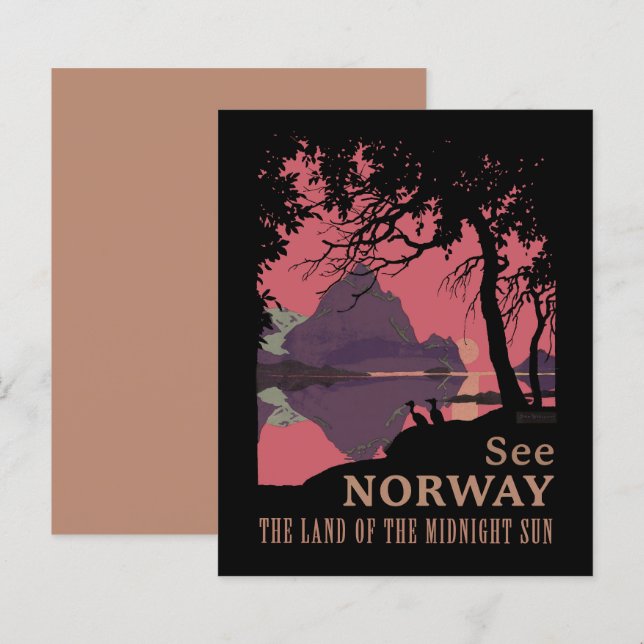 Minimalistische Noorwegen Zonsondergang Poster - B (Voorkant / Achterkant)