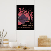 Minimalistische Noorwegen Zonsondergang Poster - B (Keuken)