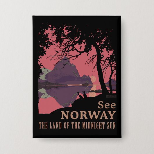 Minimalistische Noorwegen Zonsondergang Poster - B Button (Voorkant)