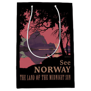 Minimalistische Noorwegen Zonsondergang Poster - B Medium Cadeauzakje