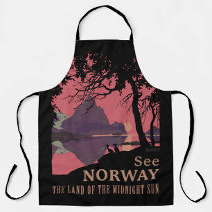 Minimalistische Noorwegen Zonsondergang Poster - B Schort