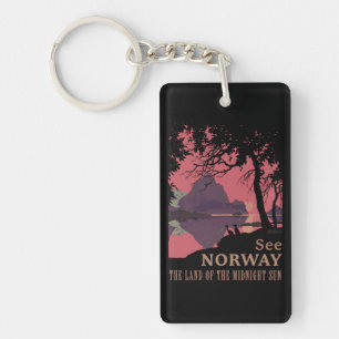 Minimalistische Noorwegen Zonsondergang Poster - B Sleutelhanger