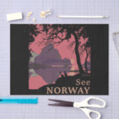 Minimalistische Noorwegen Zonsondergang Poster - B Tissuepapier (Craft)