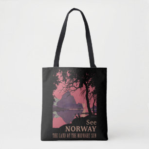 Minimalistische Noorwegen Zonsondergang Poster - B Tote Bag