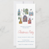 Minimalistische Nordic Winter Village Kerstfeest Kaart (Voorkant)
