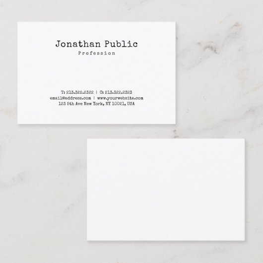 Minimalistische nostalgie Design Retro Plain Trend Visitekaartje (Voorkant / Achterkant)