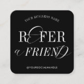 Minimalistische Nostalgie Zwart & Wit Verwijs een  Vierkante Visitekaartje (Voorkant)