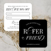 Minimalistische Nostalgie Zwart & Wit Verwijs een  Vierkante Visitekaartje