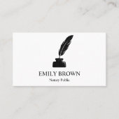 Minimalistische notaris lening ondertekenaar Quill Visitekaartje (Voorkant)