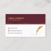 Minimalistische notaris lening ondertekenaar rood  visitekaartje (Achterkant)