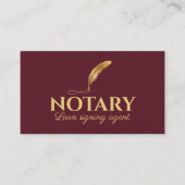 Minimalistische notaris lening ondertekenaar rood  visitekaartje (Voorkant)