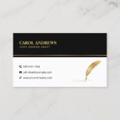 Minimalistische notaris lening ondertekenaar zwart visitekaartje (Achterkant)