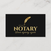 Minimalistische notaris lening ondertekenaar zwart visitekaartje (Voorkant)