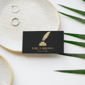 Minimalistische notaris lening ondertekenaar zwart visitekaartje