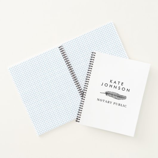 Minimalistische Notaris Ondertekenaar Feather Quil Notitieboek (Binnen)