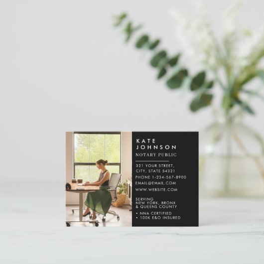 Minimalistische notaris ondertekenaar Foto Profess Visitekaartje (Staand voorkant)