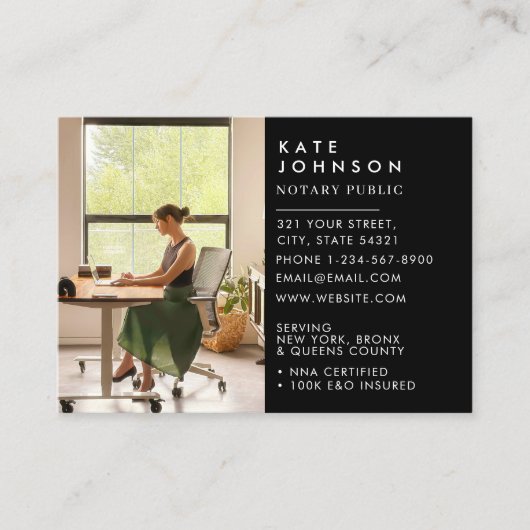 Minimalistische notaris ondertekenaar Foto Profess Visitekaartje (Voorkant)