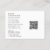 Minimalistische notaris ondertekenaar zwart wit Lo Visitekaartje (Achterkant)