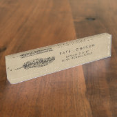 Minimalistische notaris tekenagent Feather Kraft L Naambordje (Zijkant)