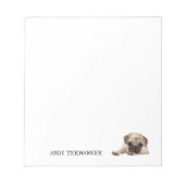 Minimalistische notitieblok hond pug, bewerkbaar,  (Voorkant)