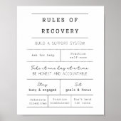 Minimalistische nuchtere zwart-witregels poster (Voorkant)