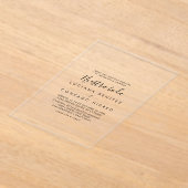 Minimalistische Nuestra Boda bruiloft Acryl Uitnodigingen (Laagn)