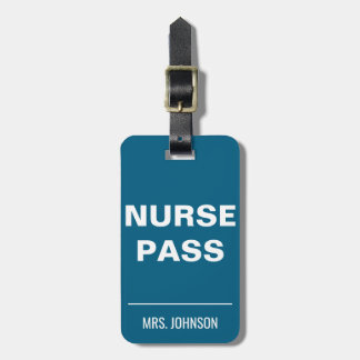 Minimalistische Nurse Pass - Bold Blue School Hall Bagagelabel