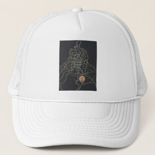 Minimalistische NYC-voetbalkaartspeld lijnkunst Trucker Pet
