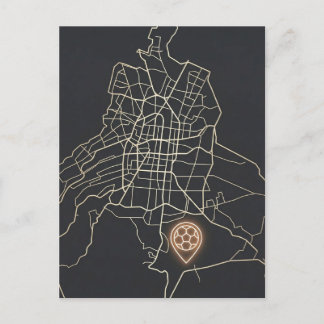 Minimalistische NYC-voetbalkaartspeldlijn Kunst Briefkaart
