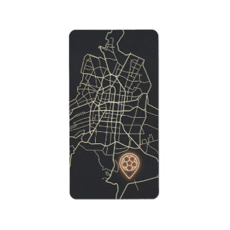 Minimalistische NYC-voetbalkaartspeldlijn Kunst Etiket