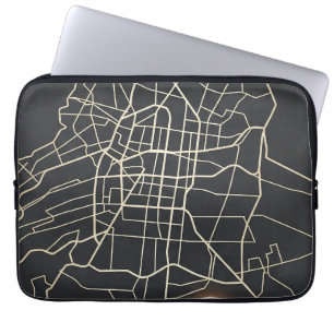 Minimalistische NYC-voetbalkaartspeldlijn Kunst Laptop Sleeve