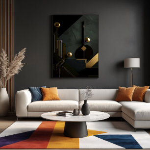 minimalistische oase met gouden licht canvas afdruk