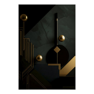 minimalistische oase met gouden licht perfect poster