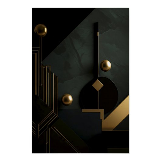 minimalistische oase met gouden licht perfect poster (Voorkant)