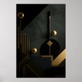 minimalistische oase met gouden licht poster (Voorkant)
