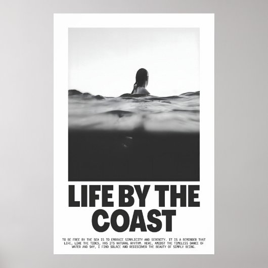 Minimalistische Oceaafotografie Print Serene Kust (Voorkant)