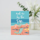 Minimalistische oceaan vakantie strand briefkaart (Staand voorkant)