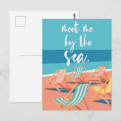 Minimalistische oceaan vakantie strand briefkaart (Voorkant / Achterkant)