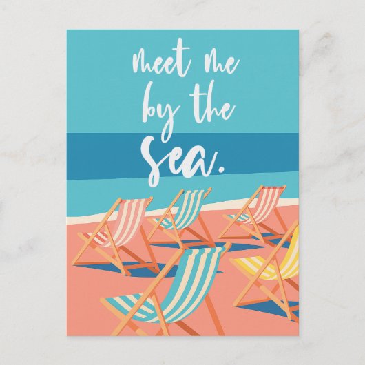 Minimalistische oceaan vakantie strand briefkaart (Voorkant)