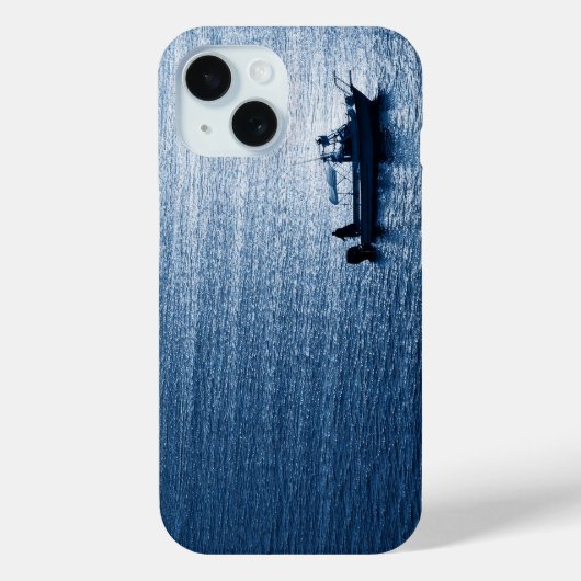 Minimalistische Oceaan Wand Kunst Visser Blauw Case-Mate iPhone Case (Achterkant)