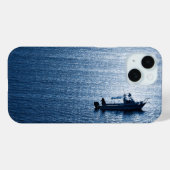 Minimalistische Oceaan Wand Kunst Visser Blauw Case-Mate iPhone Case (Achterkant (horizontaal))