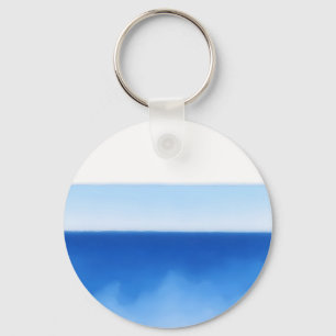 Minimalistische Oceaanhorizon Blauwe Aquarel Seren Sleutelhanger